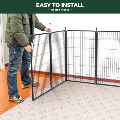 Image of FXW Rollick Unleashed Dog Playpen for Indoor, Yard, RV Camping, 45 inch 24 Panels for Large Dogs, Black│Patented