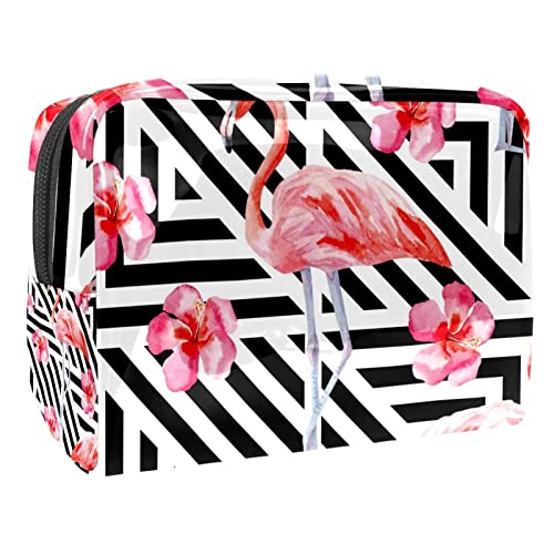 Trousse cosmétiques double zip et sacs de maquillage flamant rose pour protéger vos flacons