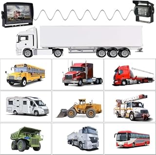 12V-24V véhicule Système de caméra de recul 17,8cm TFT LCD HD Moniteur avec Pare-Soleil + 4Pin étanche Recul 18LED Vision de Nuit Caméra de recul de Sauvegarde pour RV/Bus/remorque/Camion