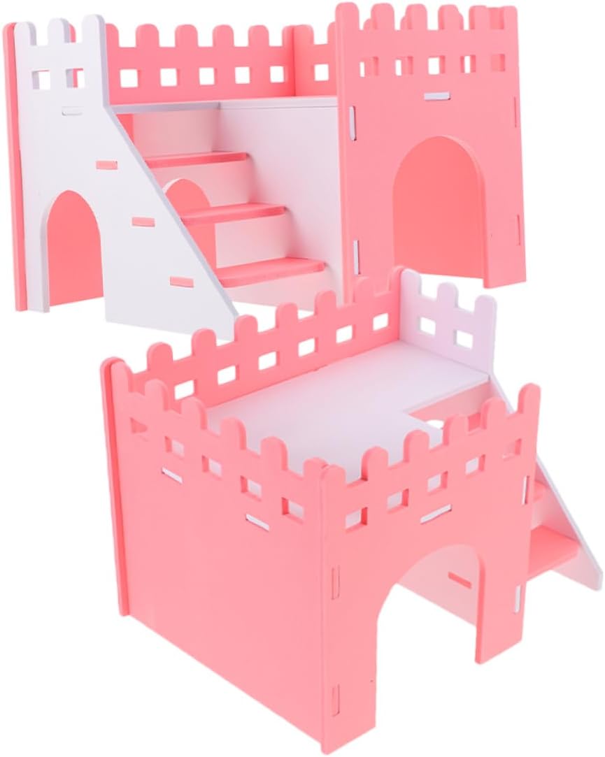 Balacoo Double-Layer Hamster Hideout Villa Decorative Rat Hideout House Climbing Ladder Safe Fun for Small Pets