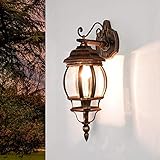 Fassung: E27 - max 60Watt Nostalgische Außenlampe Wand in Kupfer Antik IP23 E27 Rustikale Lampe Landhaus Gartenbeleuchtung BREST