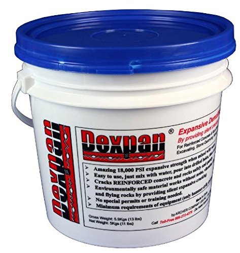 Dexpan Expansive Demolition Grout 11 Lb. Bucket for Rock Breaking, Concrete Cutting, Excavating