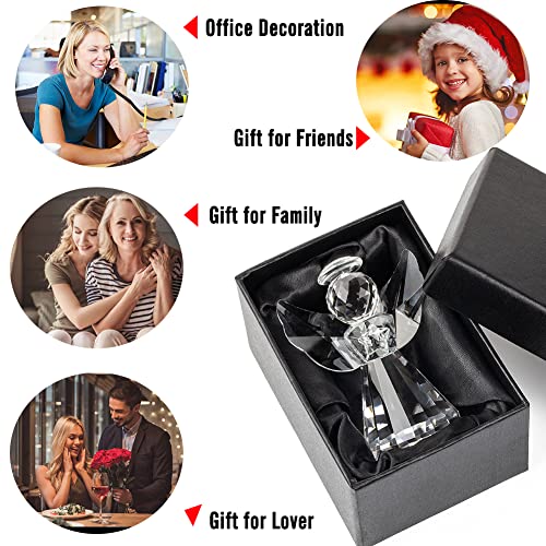 Zrenjhus Crystal Angel Figurine Collection Pretty Glass Ornament Cute Statue Home Decor Table Animal Collectible Gift On Desk #TOP5