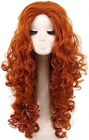 Long Curly Orange Wig Wigs Halloween Costume Party Heat Resistant Cosplay Hair Wigs