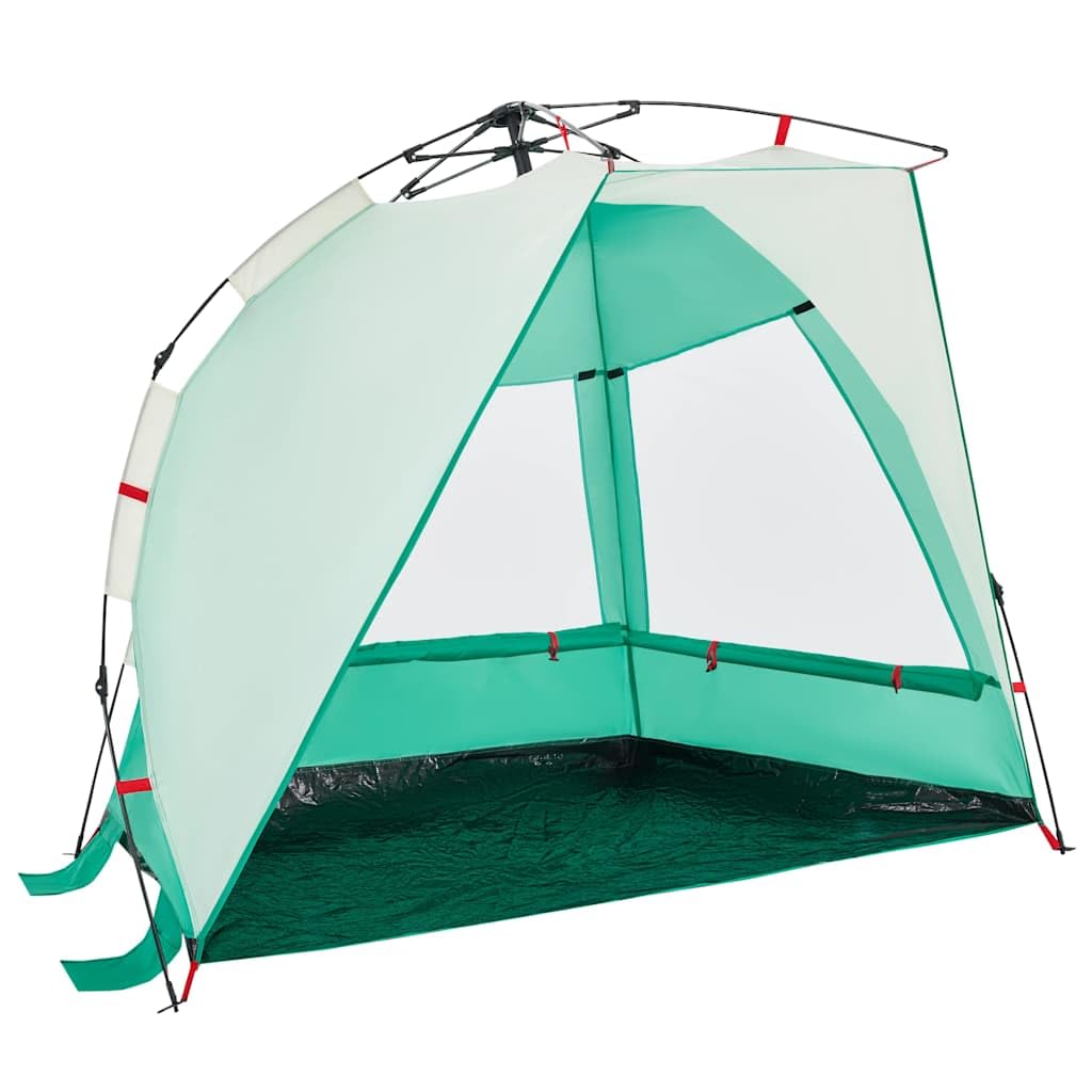 Namiot plażowy dla 2 osób, morska zieleń, Quick Release, namiot plażowy typu pop-up, wodoszczelny, poliester 190T z powłoką PU, przenośny namiot kempingowy dla dzieci, 200 x 128 x 146 cm