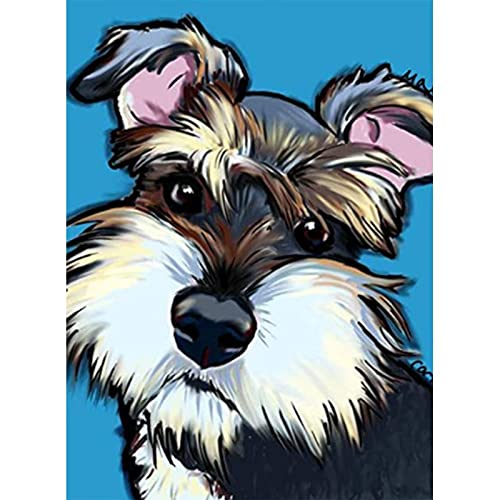 Artisanat 5D grand chien noir pour décorer un salon moderne et spacieux