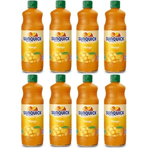 Pufai - Sunq Real Fruit Concentrate Exprimidor - Refresco afrutado (Mango, 8 botellas) 700 mililitros x 8 Botellas