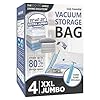 4 Pack XXL Jumbo Vacuum Storage Bags, Extra Large Vacuum Seal Bags for Comforters, Bedding, Blanket Storage, Giant Space Saver Bags for Huge Stuffed Toy(47.2×35 in)