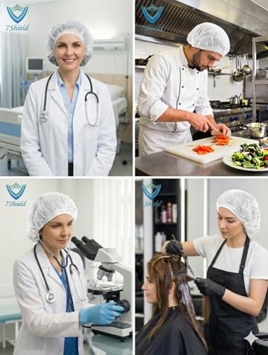 Image of Disposable Bouffant Caps for Women & Men | Non Woven Hair Net Cap | Elastic Head Cover for Hospital, Kitchen, Food Industry, Spa & Salon Use (White, PAck Of 100)