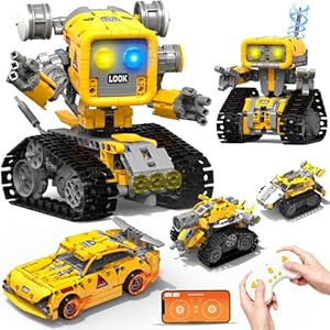 5 in 1 STEM RC Robotics Kit, APP & Remote Control Robot Building Kit, DIY Science Kits for Kids Age 8-12, 8 Year Old Boy Birthday Gift