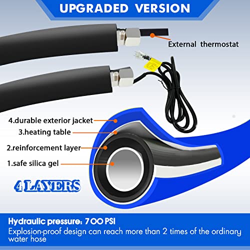 Rehoseup R2 30Ft,15Ft, Heated Water Hose For Rv,-45 ℉ Antifreeze Heated Drinking Garden Water Hose,Electrically Heated Garden Hoses thumb #5
