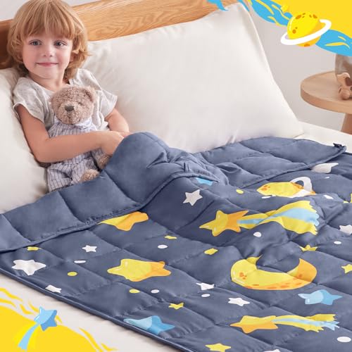 anfie Weighted Blanket Kids (40"x60" 5lbs), Weighted Blanket Cooling Blanket for Sleeping,Throw Size Breathable Blanket with Premium Glass Bead(Grey Moon)