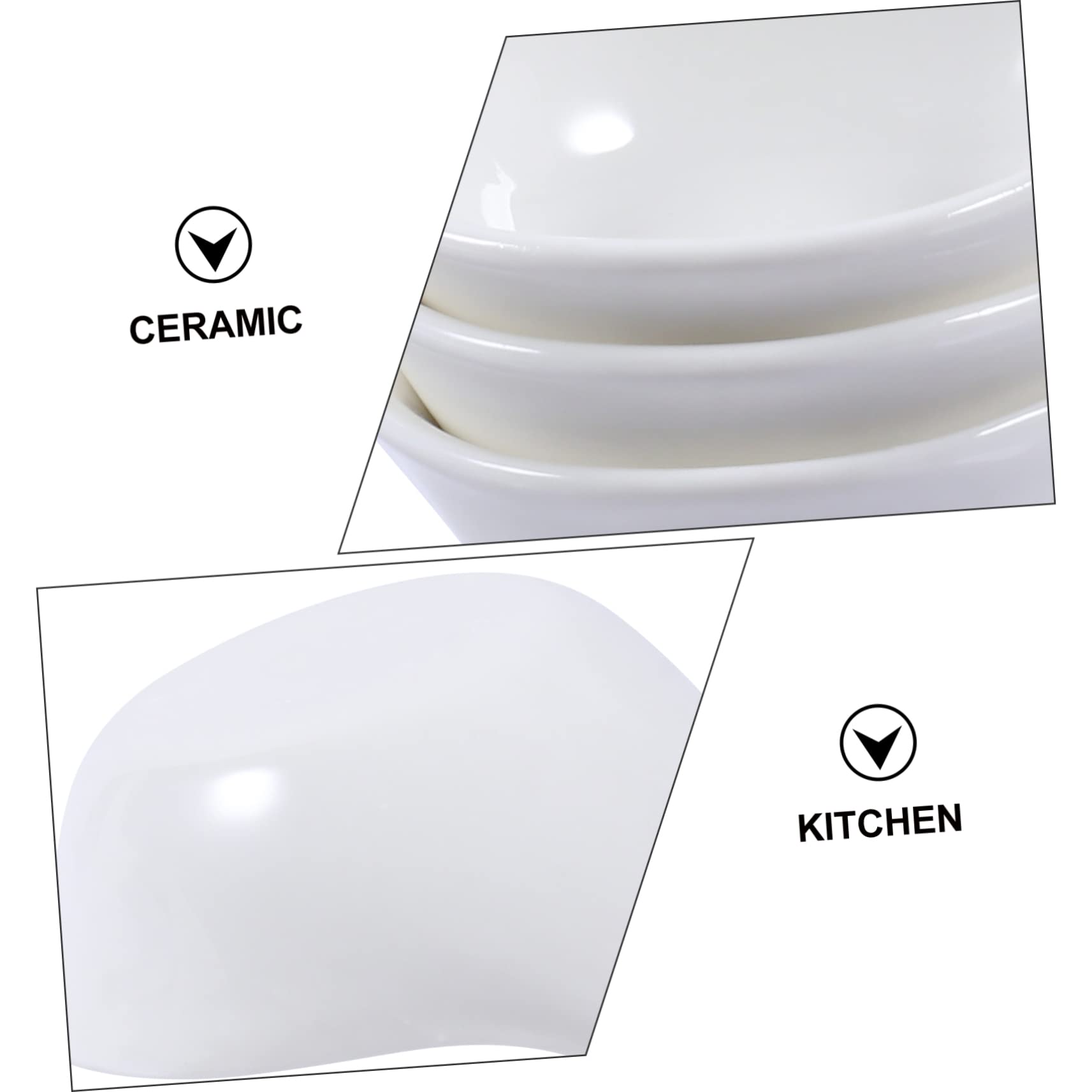 Amosfun Amuse-gueule 12 Stk Gericht Küchenarmatur Kitchen Accessories Nachtisch Schälchen Küchengadges Chinesische Suppenlöffel Saucenteller Aus Porzellan Gewürzplatte Kaviar Behälter Keramik Weiß