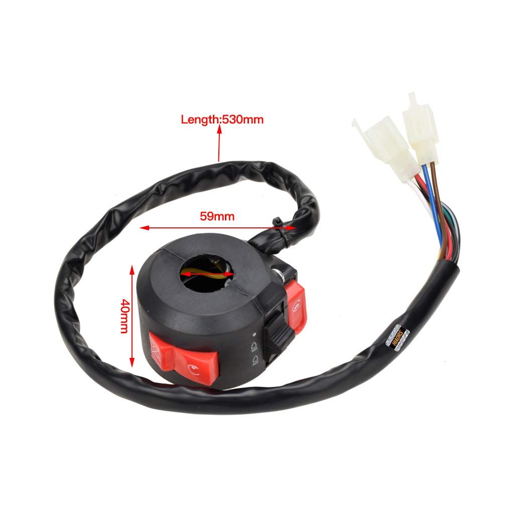 HIAORS ATV Left Kill Light Starter Switch 8 pin for Taotao SunL Peace Eagle 50cc 70 cc 90cc 110cc 125cc 150cc Chinese ATVs Quad 4 Wheelers Parts