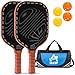 AUCIP Juego de raquetas de pickleball, superficie...