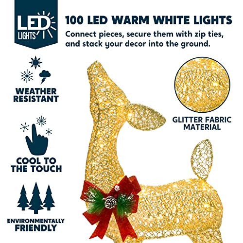 Joiedomi 30602 Reindeer Christmas Decoration, 100 Led Lighted Christmas Outdoor Decorations Xmas Deer Yard Lights Decor thumb #3