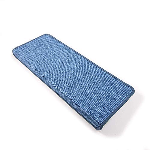 Floordirekt STEP Stufenmatten Tobago für Treppenstufen | 24 x 65 cm | rechteckig & selbstklebend | hochwertige Stufenmatten in vielen Farben (Blau) Cover