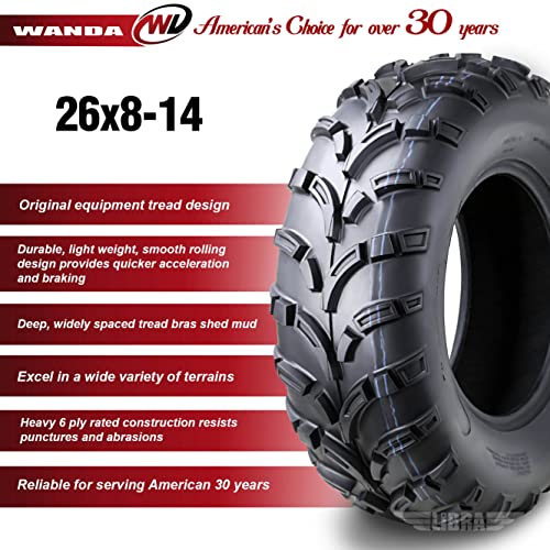 Image of WANDA Set of 4 ATV /UTV Tires 26x8-14 /6PR P373-10205