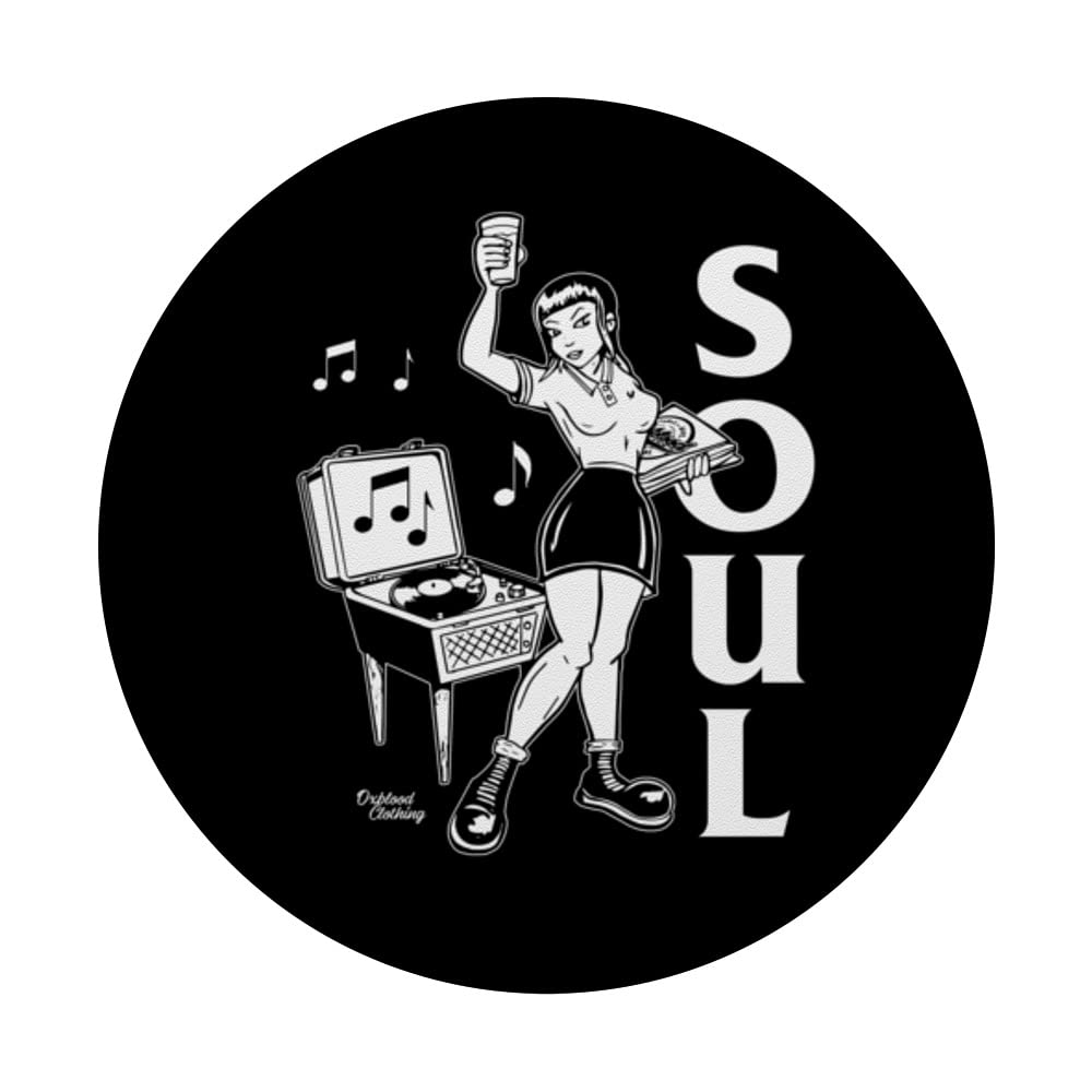 Northern Soul All Nighter Keep The Faith Soulie Soul Girl PopSockets Swappable PopGrip, Black - Image 3