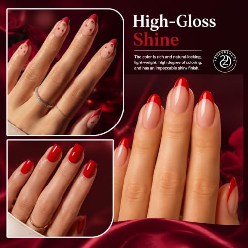 Image of AZUREBEAUTY Classic Red Gel Nail Polish 18ML - High Gloss, Red Soak Off UV /LED Gel Polish for Nail Art, DIY Manicure & Salon Quality