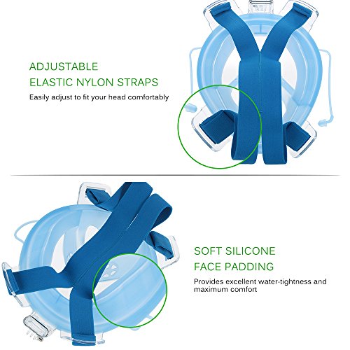 Honelife TOMSHOO Máscara para mergulho de natação para adultos com natação fácil Snorkel com máscara