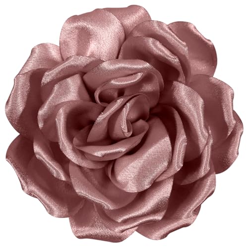 Image of 4.3 inch Red Rose Hair Clip Large Flower Brooches for Women | Charming Flowers Pins for Clothes | Turn Heads with Stylish Rose Hair Clip Flower Brooch Pin for Clothes & Clips for Woman