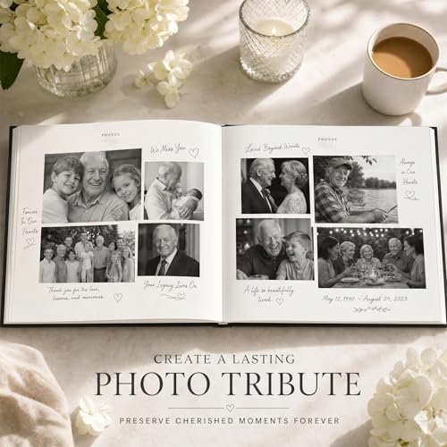 Image of ZICOTO Beautiful Funeral Guest Book for The Celebration of Life - The Perfect Hard Cover in Loving Memory Book with Ample Space to Sign in for Guests - Premium Craftsmanship for Honoring Loved Ones