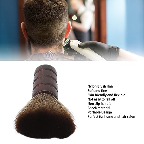 Hairdressing Neck Brush,Barber Soft Neck Duster Brush,Advanced Wooden Salon Hair Cutting Brush Neck Brush Accessory for Barber Shop or Salon,Nylon Hair Wooden Handle Face - Image 3
