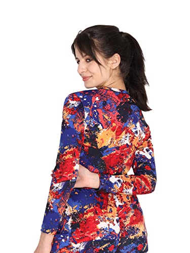 Image of CHKOKKO Women's Polyester Regular Fit Round Neck Full Sleeves Gym Crop Top