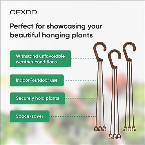 Ofxdd PH3513 Plant Hanger, 4 Pcs - Flower Hanging Planters For Indoor And Outdoor Plants - Plastic Plant Holder thumb #3