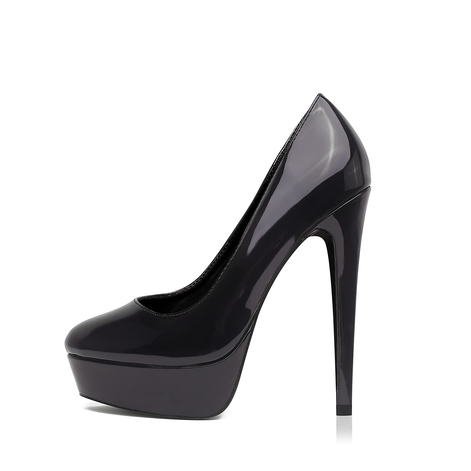 Zhabtuc Mujer Moda Zapatos de Tacón Aguja con Plataforma Sexy Punta Redonda High Heels 14 CM Stilettos Fiestas Boda Oficina Tacones Altos