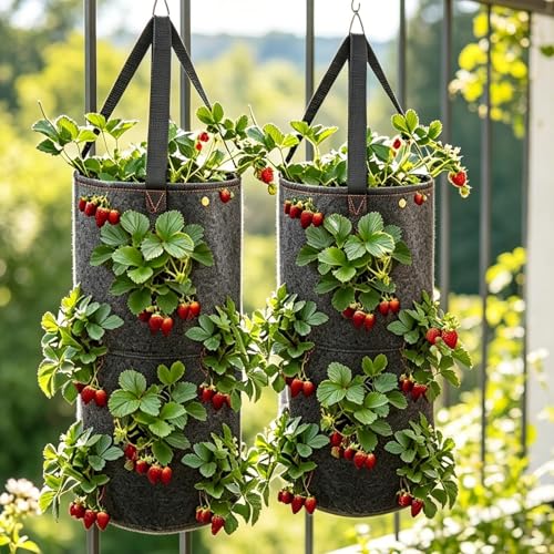 Bolsa invertida para plantas de 11,4 litros con asas reforzadas para exterior 4