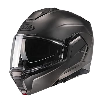 HJC i100 Solid Modular Motorcycle Helmet with HJ-36 Pinlock Shield, DOT Approved Semi Flat Titanium, Large