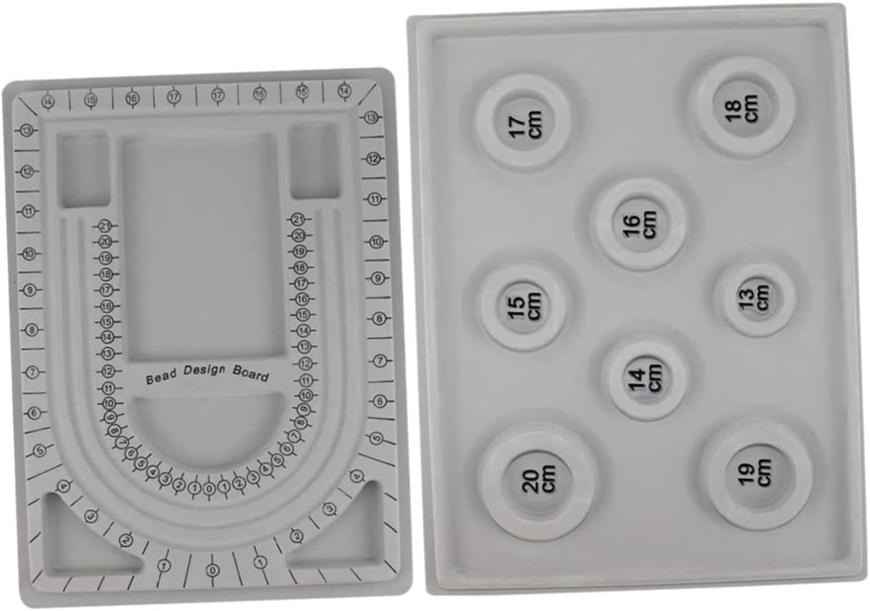 Bead Design Board for Bracelet and Necklace Making, 2 Piece Set