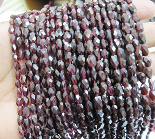 Garnat ovale facetté perles naturelles régulières 5x7mm à perçage central pour collier DIY