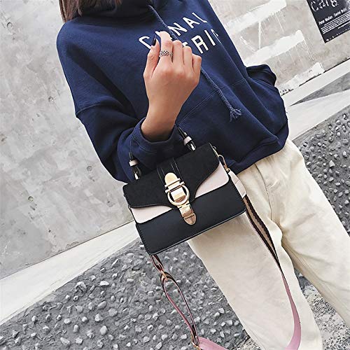Sac à main noir NERB en cuir pour femme avec rabat élégant