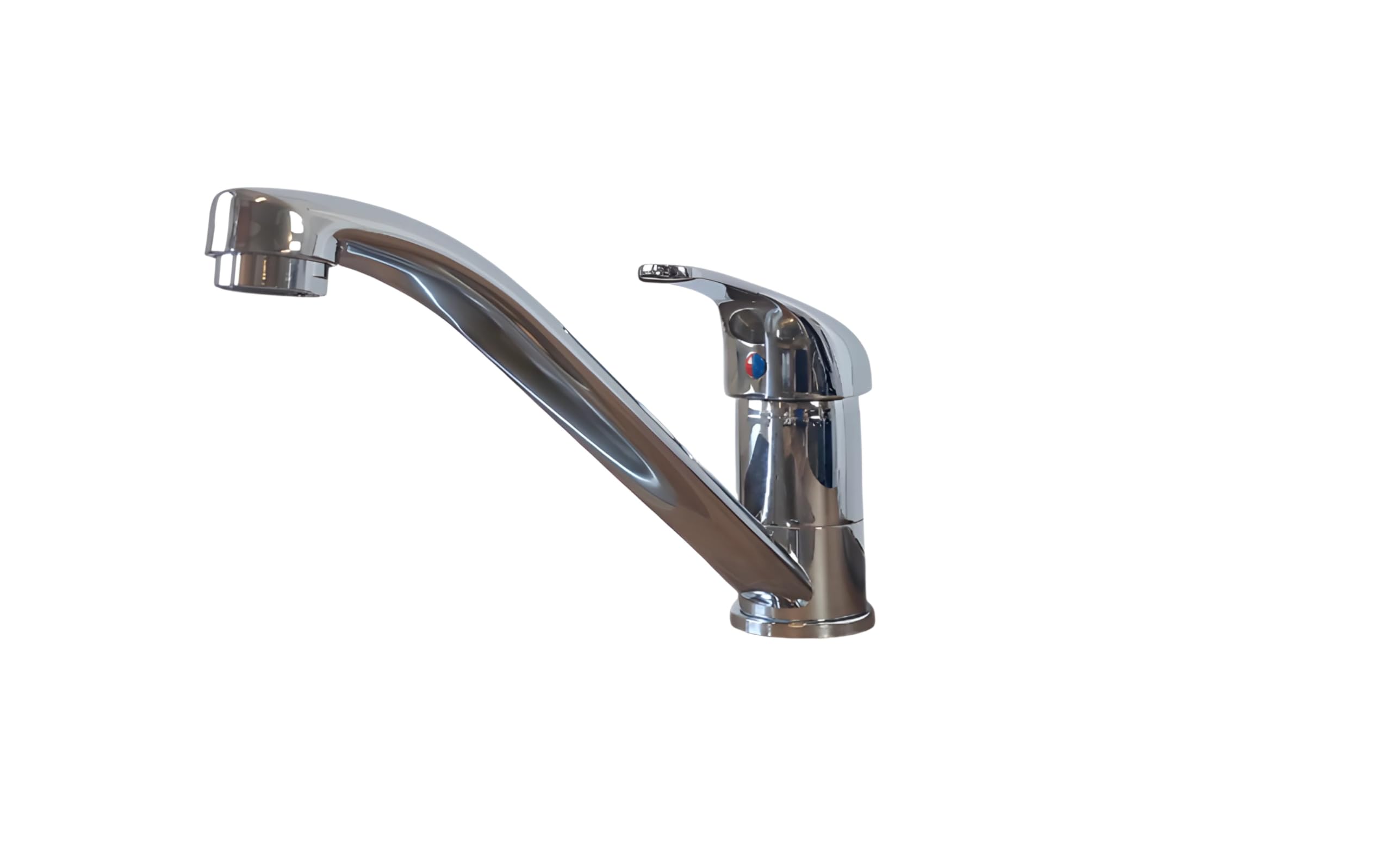 Simplicity Piralla, Kitchen Sink Mixer Tap, Monobloc Single Top Lever with Long Swivel Spout, Single Handle 360° Swivel