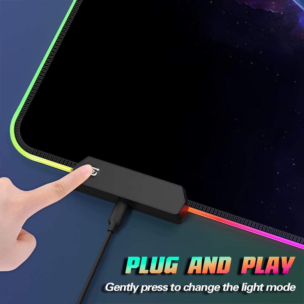 Grand Tapis de Souris de Jeu RGB XXL 14 Modes d'éclairage LED étendu pour Clavier, Tapis de Souris Souple pour Ordinateur Portable, PC, Bureau de Jeu, Animal panthère 15,7 x 35,4 Pouces