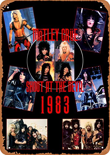 EICOCO Motley Crue Motley Crue Shout Plaque Poster Metal Tin Sign 8" x 12" Vintage Retro Wall Decor