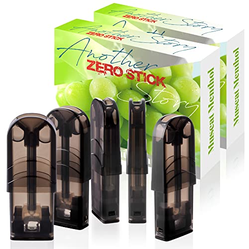 【coco iine】電子タバコ ZEROSTICK ゼロスティックAS フレーバーポッド 10個セット 9フレーバー ニコチン0 タール0 メンソール感約3倍 250パフ リキッド POD型VAPE (マスカットメンソール, 10)