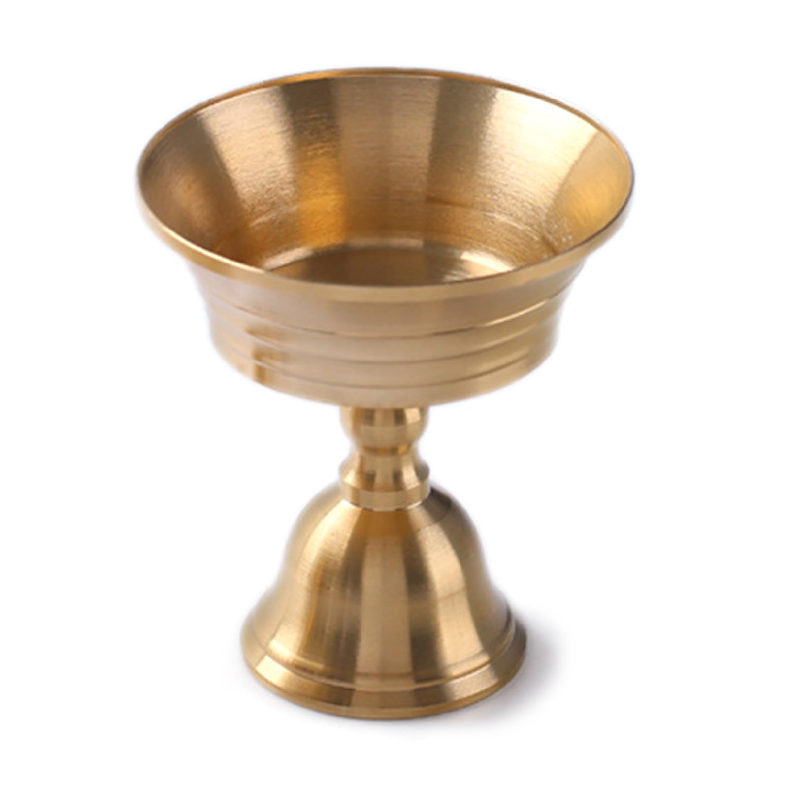 Tmboryuu Brass Candlestick for Buddhist Temples Butter Lamp Holder Golden Tealight Stand for Altars Decors Candleholder Tall Brass Holder
