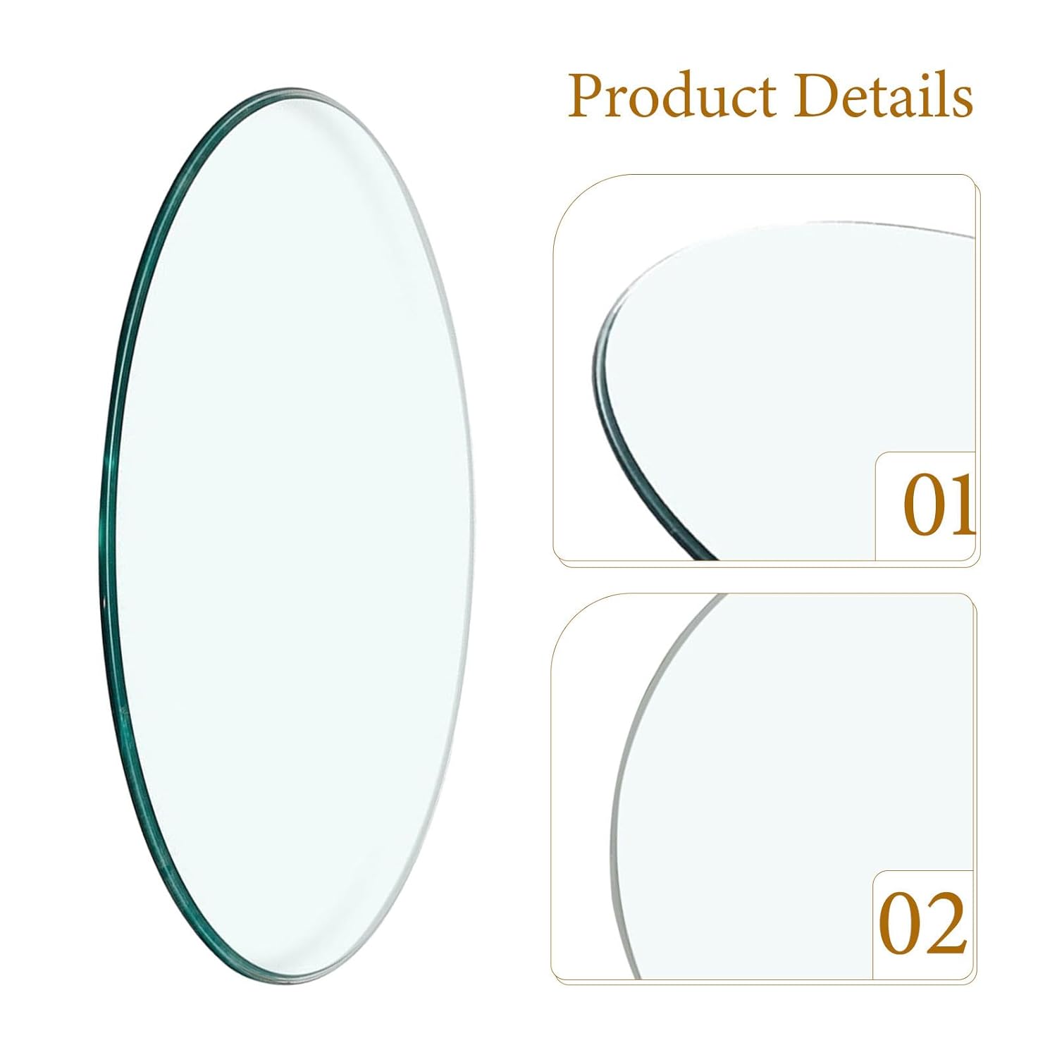 Round Tempered Glass Table Top Replacement, 32cm Clear Protective Surface, 12.6 Inch for Indoor Outdoor Dining, Garden Patio, Coffee & Side End Table