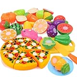 Kitchen Toys Fun Cutting Food Fruits Vegetables Toys Pretend Food Playset for Children Girls Boys Educational Early Age Basic Skills Development 41pcs