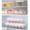 XBY-US 2 Pack Covered Egg Holders For Refrigerator, Plastic Storage Container/ Deviled Egg Tray Carrier with Lid Fits 18X2 Eggs(36 Eggs)