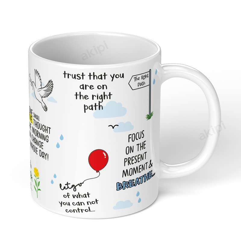 Image of The Mindful Morning Mug - Inspirational Ceramic Mug 11oz Designer Coffee /Tea Cup ARM574