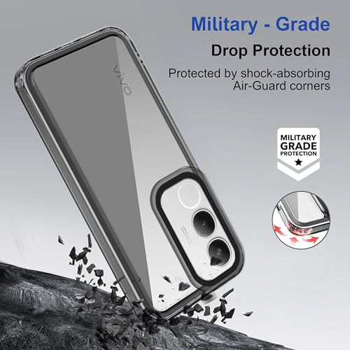Image of Zapcase Back Case Cover for Vivo Y29 5G | Compatible for Vivo Y29 5G Back Cover | Case Cover with Camera Protection | (TPU + PC | Translucent Black)