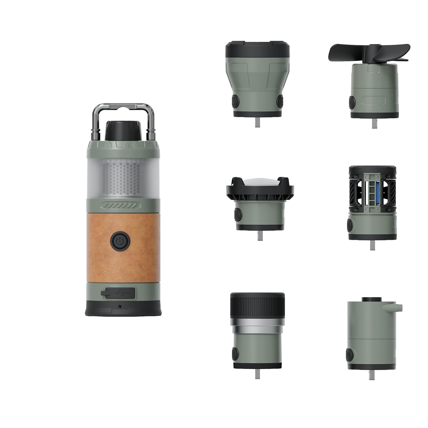 LOVORK 7-in-1 Modular Camping Lantern Rechargeable, 5000mAh, 500LM