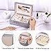 Voova Wooden Jewelry Box Organiser for Women Girls, Deluxe Piano Paint Jewelry Storage Case with Mirror, 2 Layer Jewellery Display Holder with Removable Tray for Earrings Rings Bracelets, Grey
