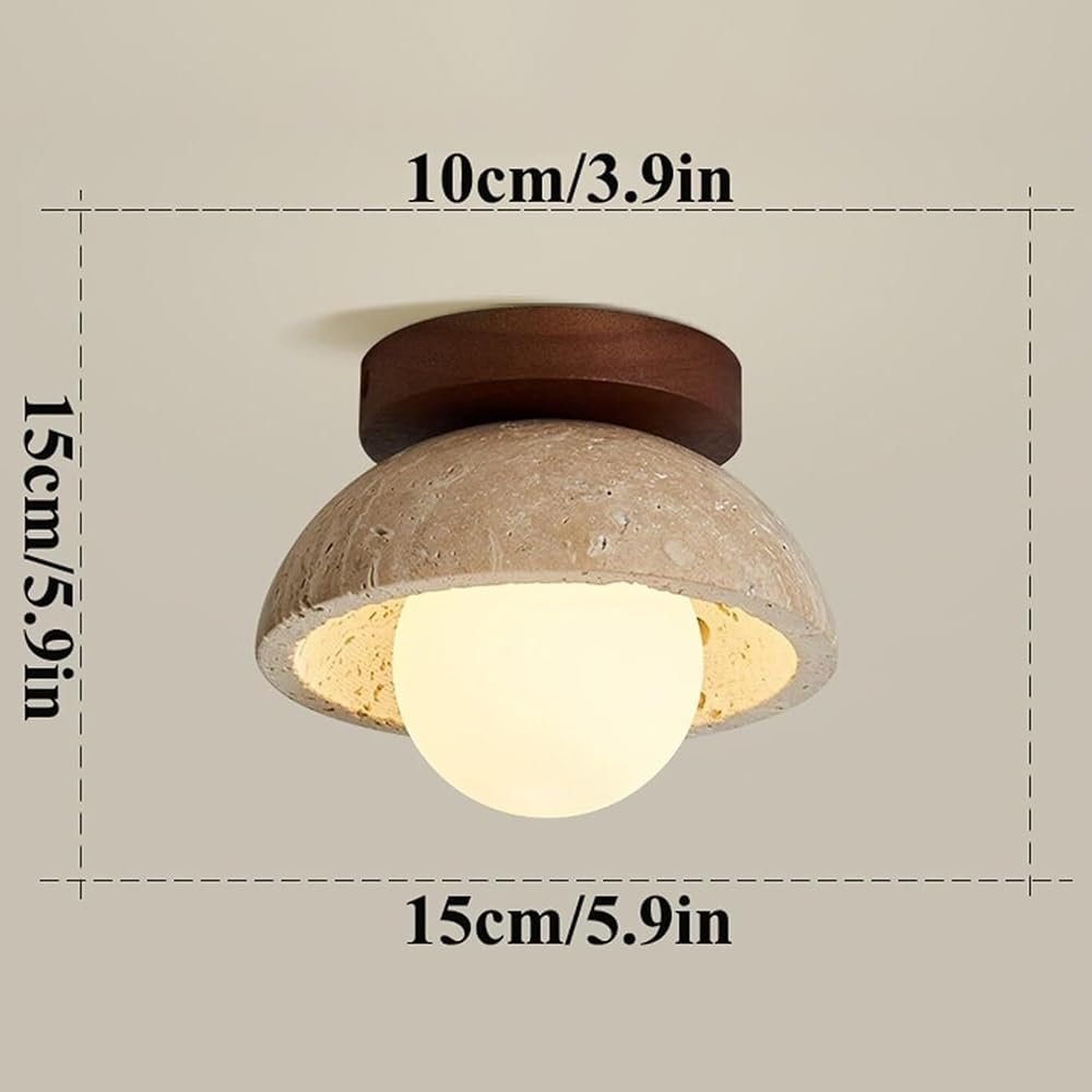 Nowoczesna, Minimalistyczna Lampy Sufitowa Do Montażu Podtynkowego, Lampy Sufitowa Z Kloszem Z Kamienia Naturalnego Do Łazienki, Korytarza Kuchennego, Przedpokoju