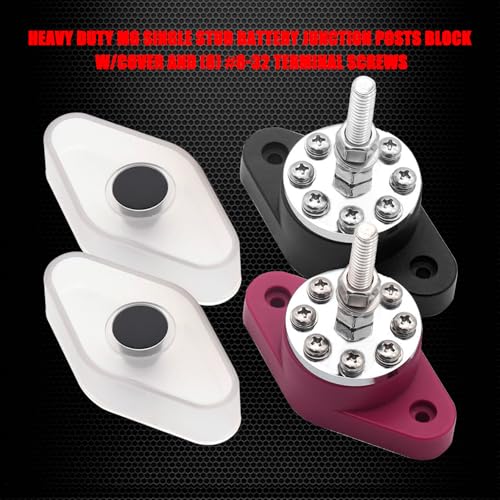 Bloc de distribution d'alimentation Ampper M6 robuste avec 8 vis et couvercle inclus - 4